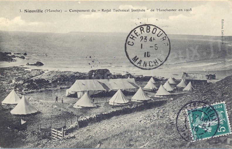 Siouville (Manche) - Campement du "Royal Technical Institute" de Manchester en 1908