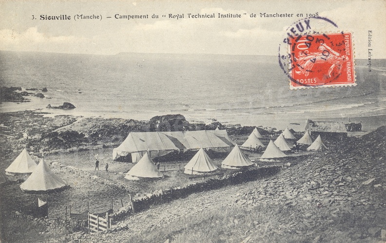 Siouville (Manche) - Campement du "Royal Technical Institute" de Manchester en 1908